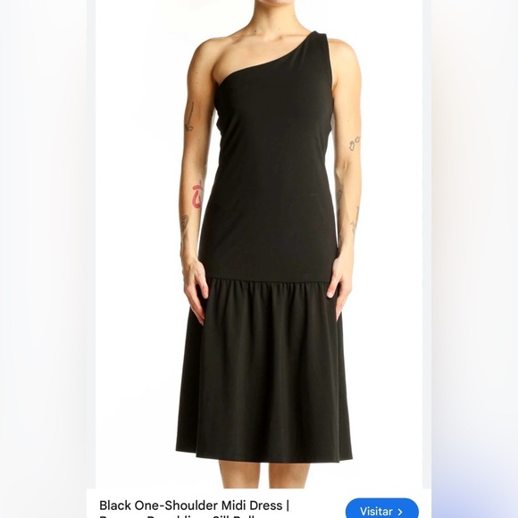 Banana Republic Black one shouder Midi Dress - Picture 1 of 8